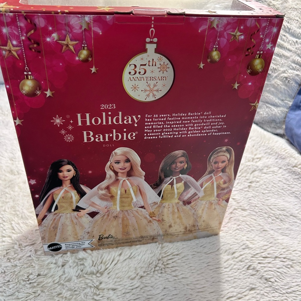 Mattel Holiday Barbie 2023 Collector Doll - Gold & Red Box - Picture 4 of 7